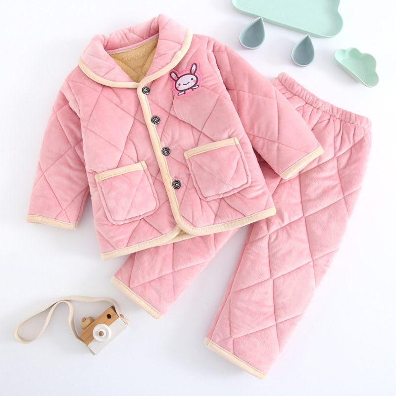 儿童睡衣秋冬加厚款三层夹棉法兰绒女童珊瑚绒女孩保暖家居服套装,童装/婴儿装/亲子装,家居服套装,淘宝优惠券,粉丝福利购,淘宝优惠卷