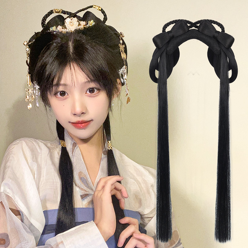 古装汉服假发一体式懒人发箍软发髻明制古风日常垫发发包盘发造型