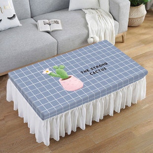 北欧茶几桌布布艺蕾丝全包长方形客厅家用简约餐桌垫防水盖布套罩