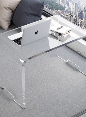 亚克力透明飘窗台小书桌简约榻榻米矮桌子卧室坐地茶几床上电脑桌