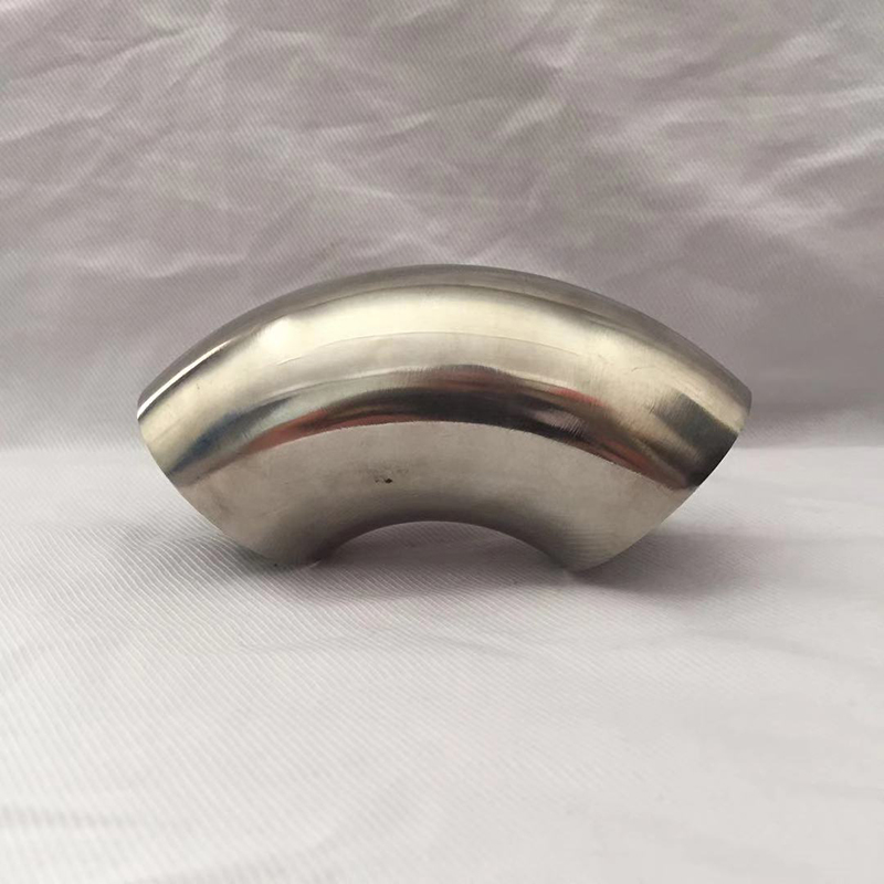 渠沃阀门管件304不锈钢冲压内外镜面抛光焊接弯牛奶102卫生级弯头