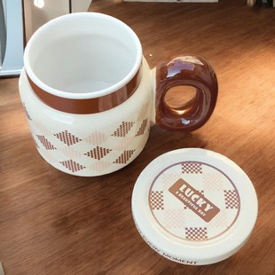复古陶瓷马克杯咖啡杯家用高级感办公室喝水杯子女生日礼物大容量