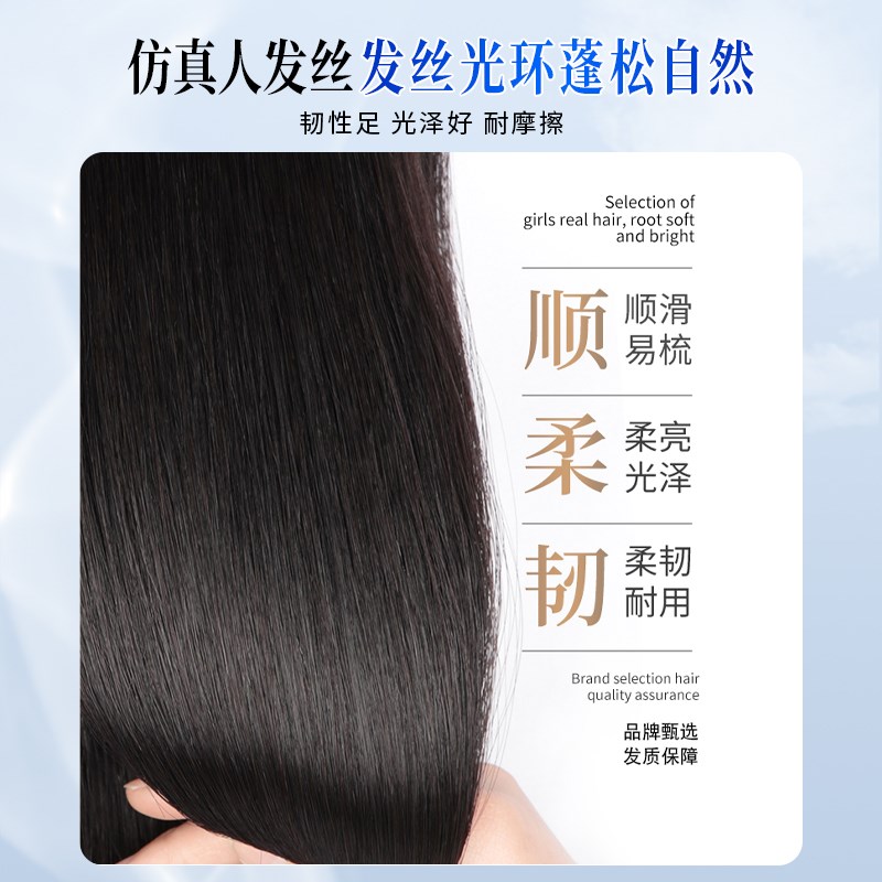 刘海假发女【不用戴发网】头顶补发块高颅顶大头皮遮白发补发片