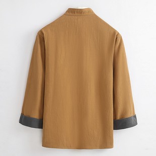外套復(fù)古改良漢服男士 中山裝 中國風(fēng)亞麻唐裝 服裝 雙面穿 男中式 秋季
