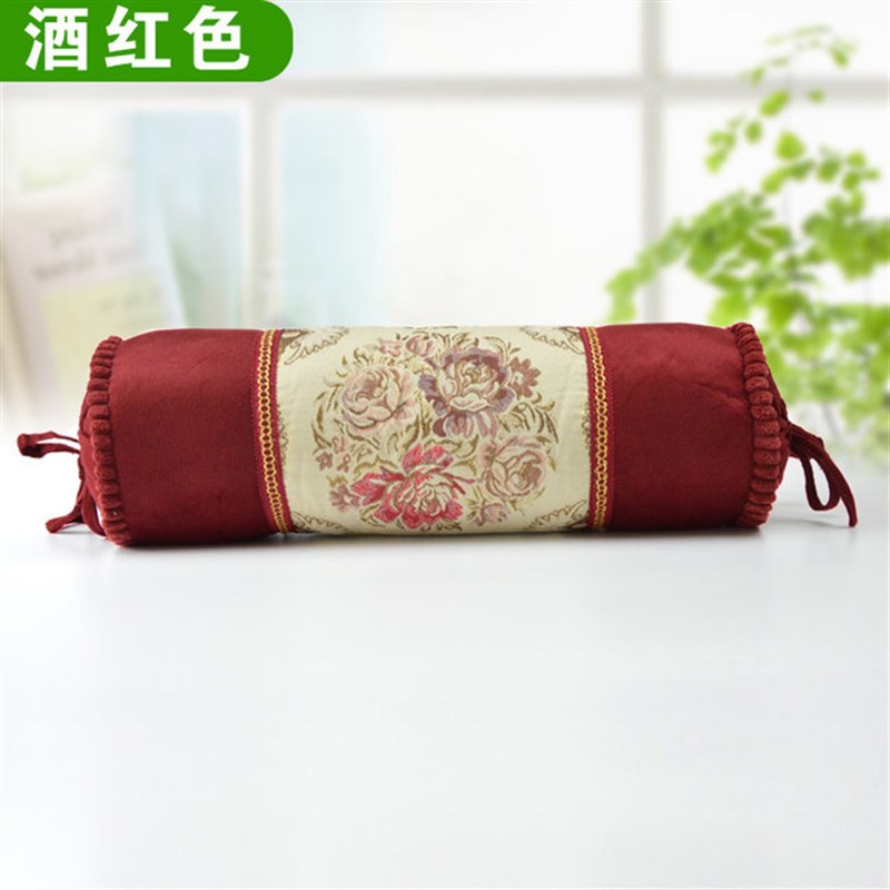 美邻驿站美容院脚枕糖果枕足浴按摩床美容床专用绣花腰枕圆枕头