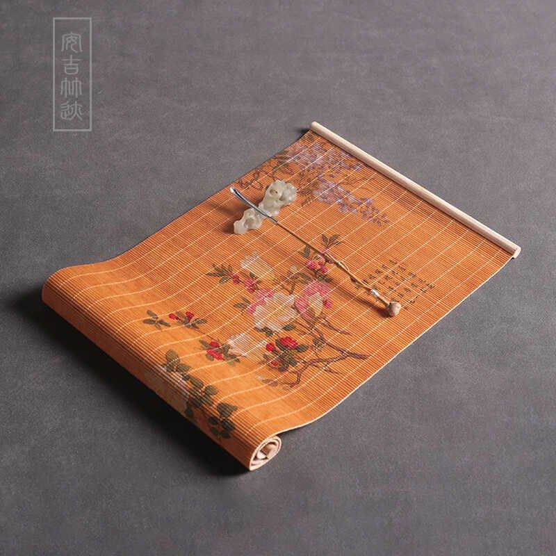 新国风茶巾桌布古典竹席主人席禅意隔热茶垫茶台摆件高端古画茶席,居家布艺,茶席,淘宝优惠券,粉丝福利购,淘宝优惠卷