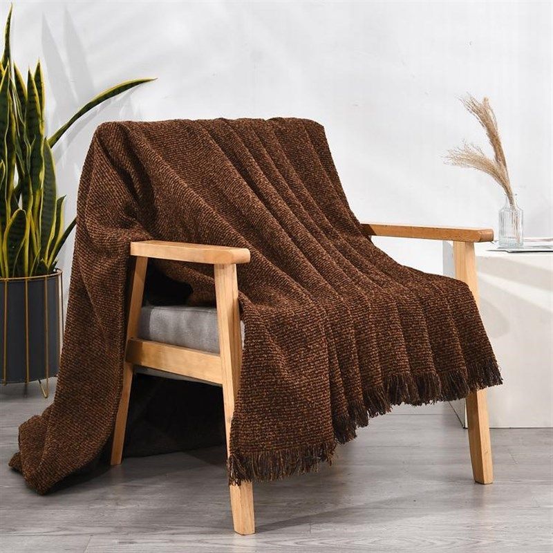 咖色简约中古风床尾巾搭毯酒店民宿床上装饰毯样板间售楼部软装,床上用品,休闲毯/毛毯/绒毯,淘宝优惠券,粉丝福利购,淘宝优惠卷