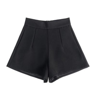 2021秋款高腰阔腿裤A字显瘦休闲打底外穿百搭黑色女西装短裤