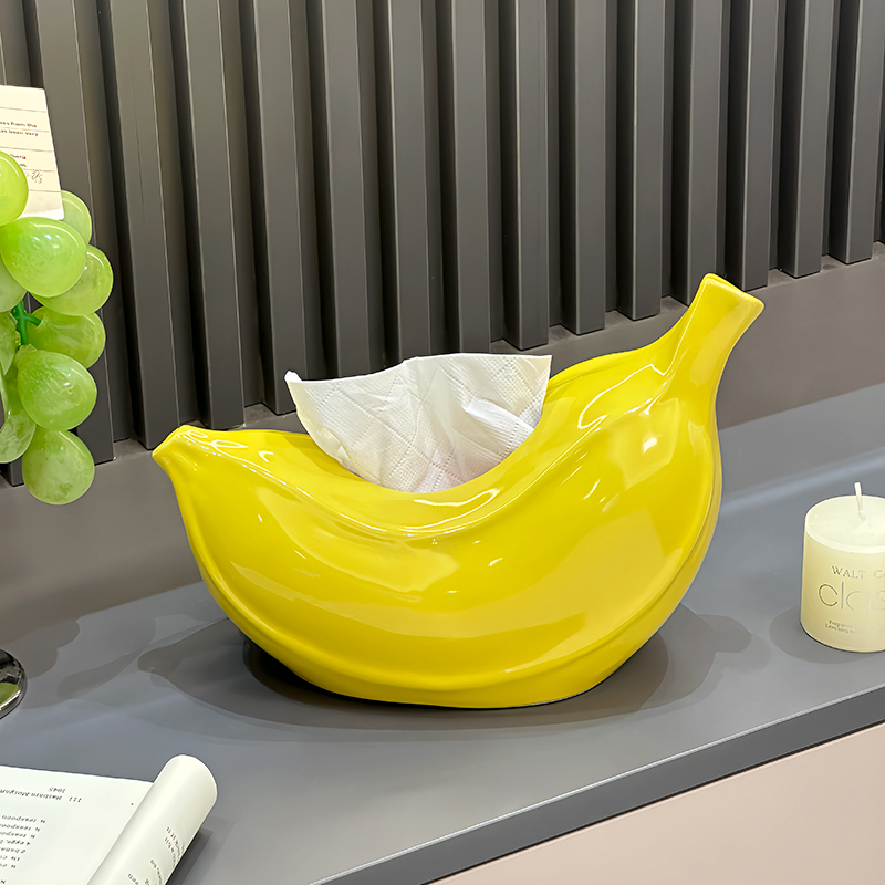 拒绝蕉绿创意香蕉纸巾盒高级感客厅家用轻奢茶几新款柜收纳抽纸盒