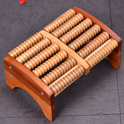 实木足部脚底按摩器材家用脚踩足底器足底足疗指压滚轮穴位板脚垫