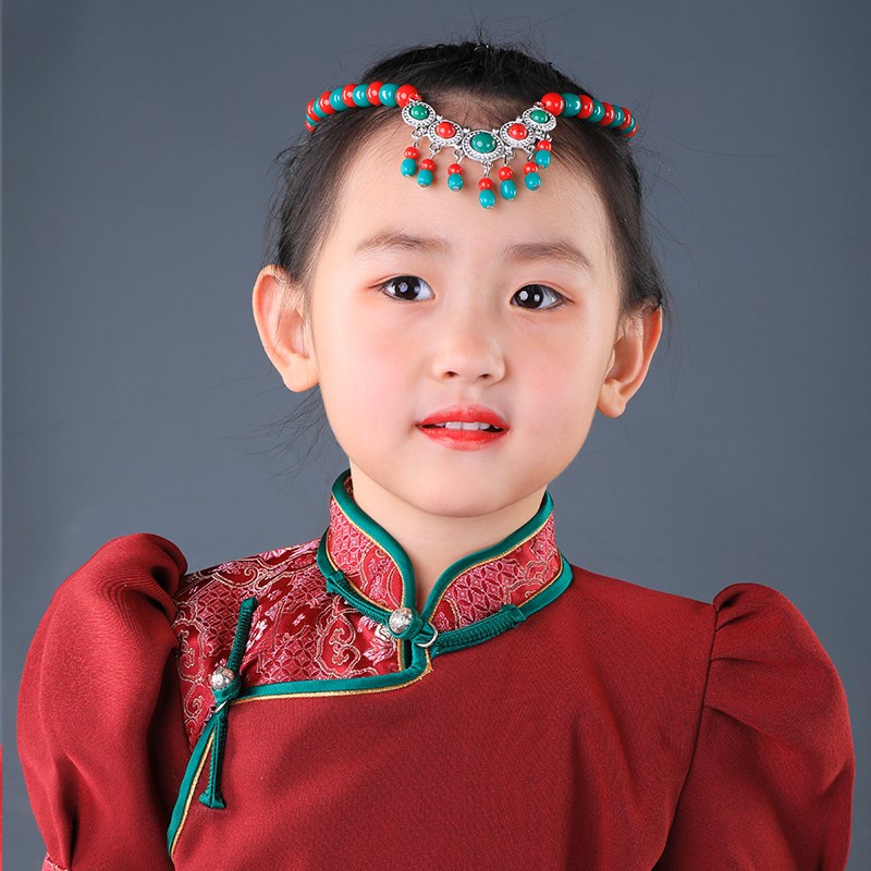 蒙古头饰少数民族复古风藏族旅拍饰品儿童女异域风情额饰额头链子