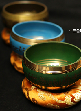 尼泊尔颂钵手工西藏佛音碗瑜伽冥想静心梵音钵铜罄法器摆件铜钵盂