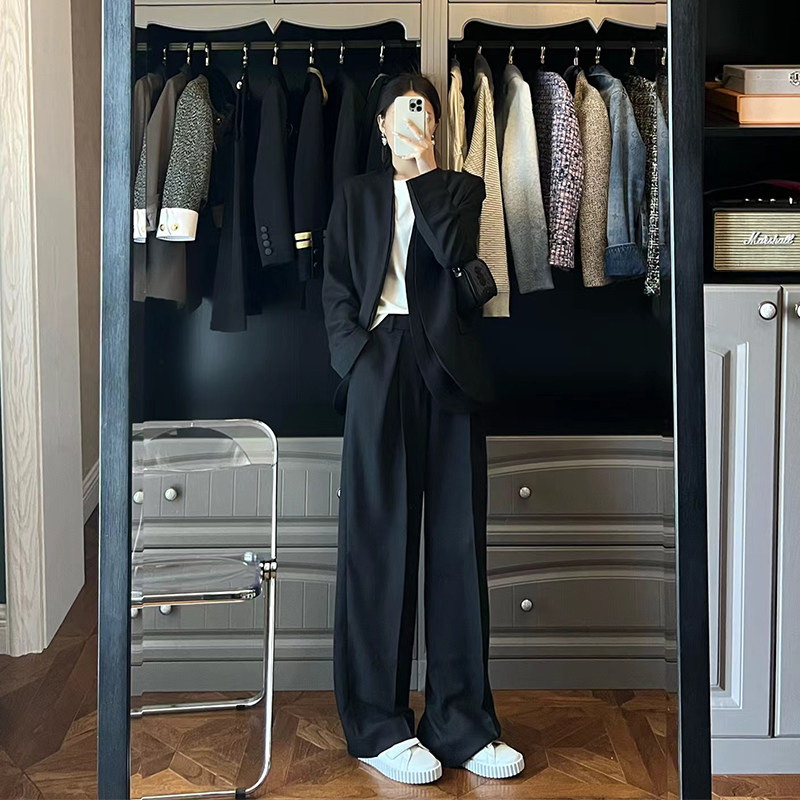 休闲时尚洋气高级感气质女神范通勤西装外套阔腿裤两件套装女春季,女装/女士精品,时尚套装,淘宝优惠券,粉丝福利购,淘宝优惠卷