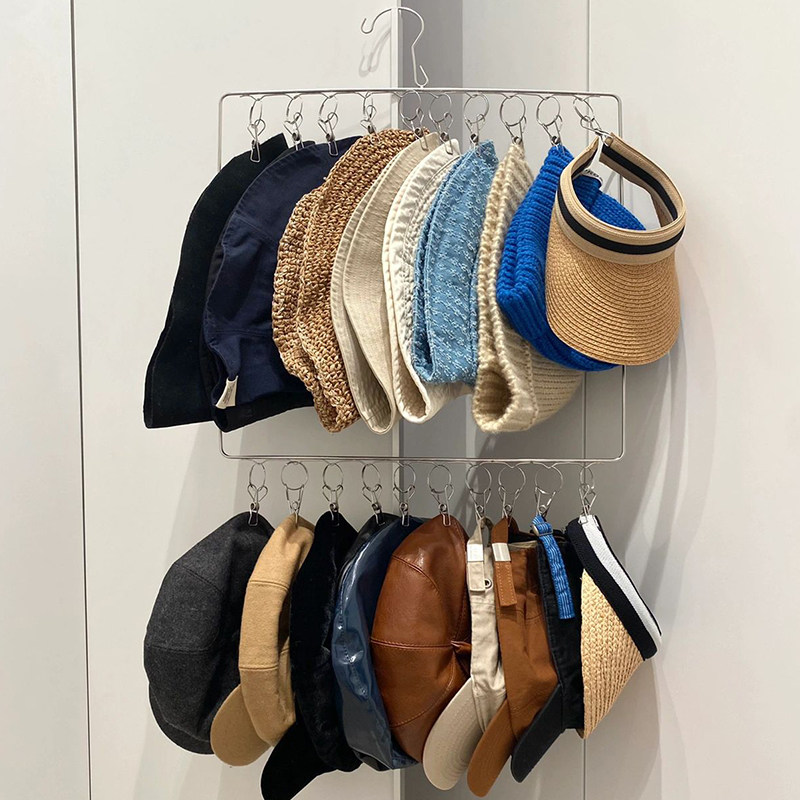 挂帽子收纳神器宝宝帽架支架衣柜挂钩夹子包包挂架袜子晾晒架家用