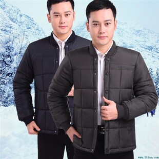 中年男装棉衣中老k年人男士棉服冬季外套爸爸装老人棉袄羽绒棉冬