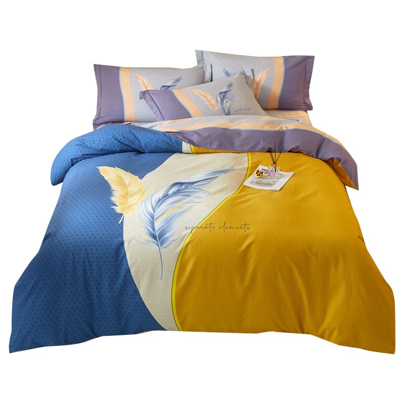 新款加厚磨毛纯棉四件套100全棉床上H用品秋冬被套被罩床单4件套