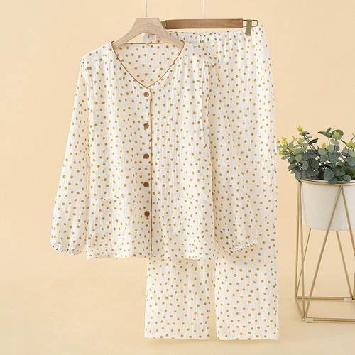 春夏季薄款纯棉纱布月子服产后喂奶哺乳睡衣产妇孕妇秋天怀孕期女