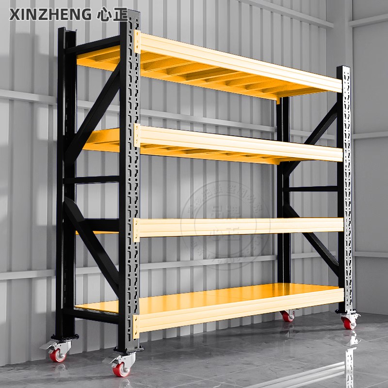 带轮子仓储货架多层置物架推车万向轮可移动铁架子车间仓库展示架