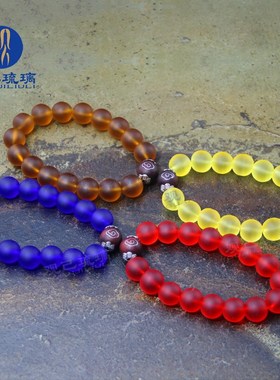 古法老琉璃手串佛珠手链单圈男女款通用禅意念珠饰品中国风礼物