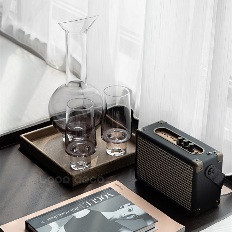 现代简约样板间厨房卧室书房飘窗道具 酒具摆件 音响主题软装饰品