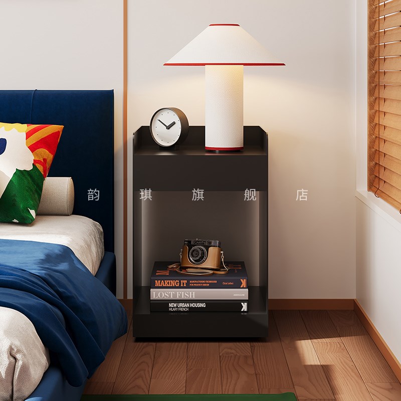 床头柜小型创意铁艺床头柜复古多巴胺风收纳家用卧室可移动置物架
