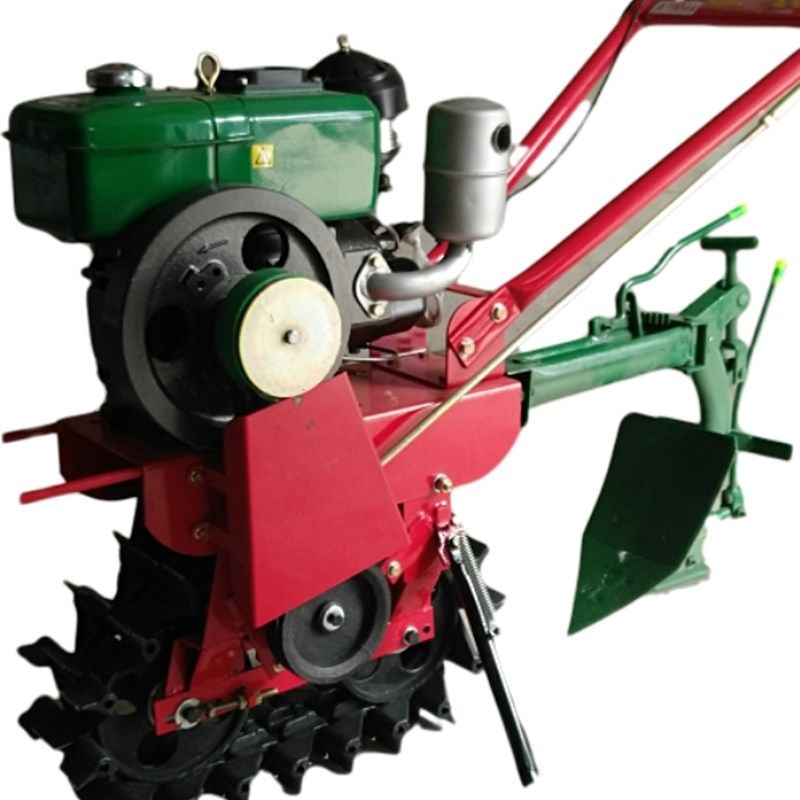 矮架款链轨式微耕机多功能翻地开沟除草播种设备农用手扶耕种机械