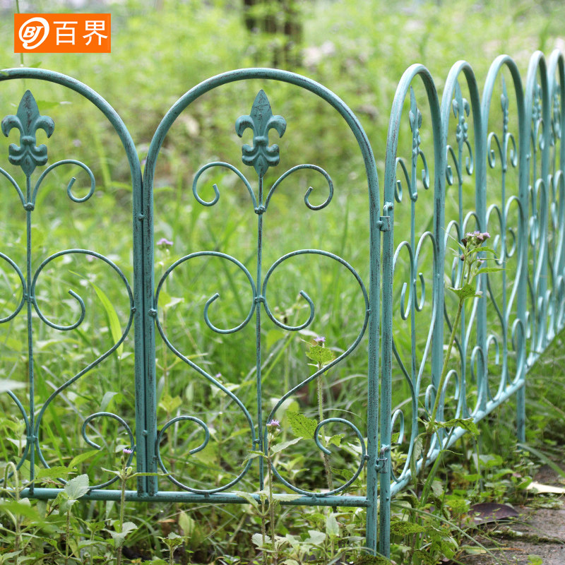 花园铁复古爬藤花支架小篱笆隔断栅栏草坪护栏围栏户外庭院装饰