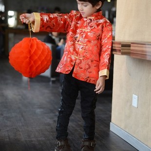 儿童唐装中国风春秋男童女童演出服主持人节日晚会新年中式礼服