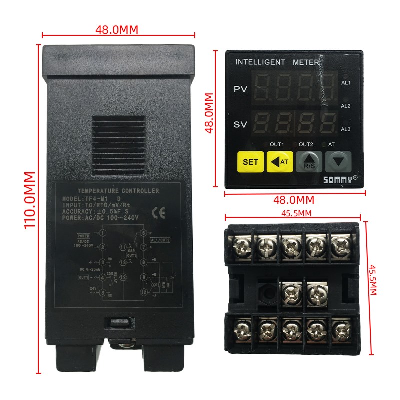 松美智能温度控制器TF4/6/7/8/9-M1四位LED数显PID控制算法