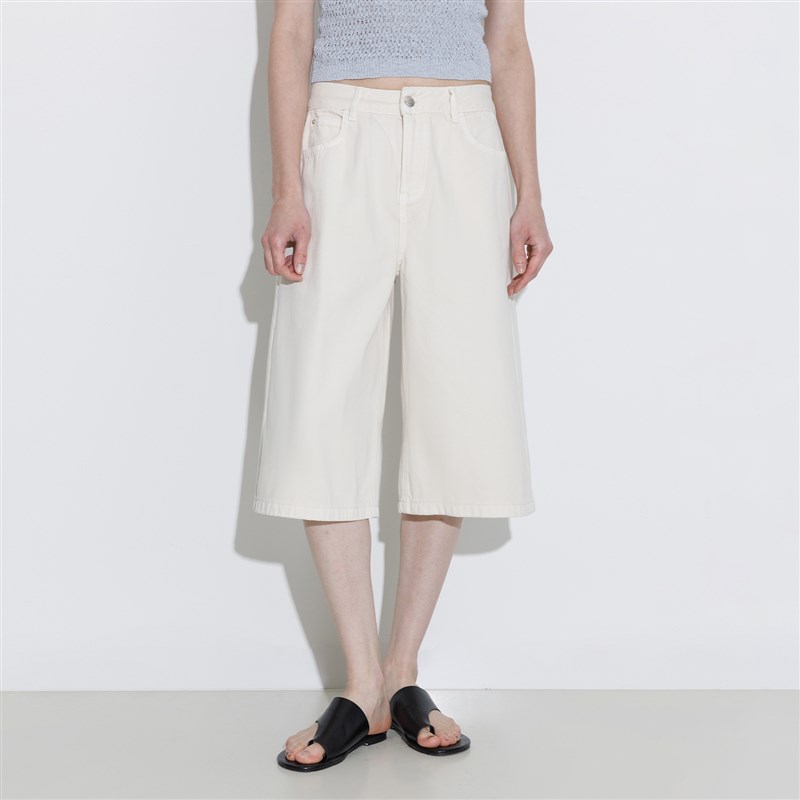 CUBIC复古春旅 水洗棉感宽松版型休闲风六分阔腿牛仔中裤