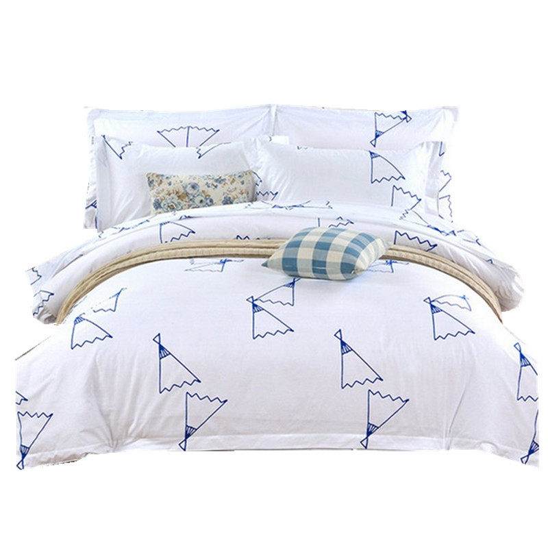 酒店布草纯棉宾馆白色全棉床单被套三四件套枕套床上用品 清新