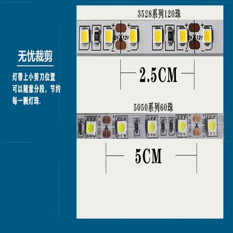 led灯带软条12v伏低压超亮贴片2835自粘24v伏高亮家装亮化包邮