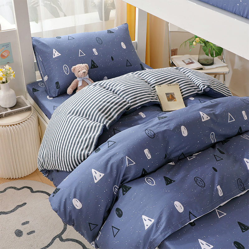 全棉小清新学生寝室三件套新疆棉花高中宿舍上下铺被套床单床笠