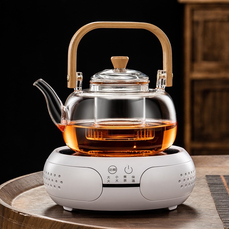 蒸煮茶壶电陶炉加热玻璃烧水壶家用茶具全自动小型围炉煮茶器套装