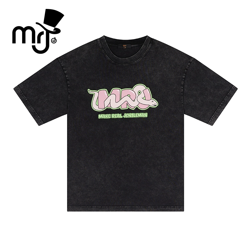 MRJ周杰伦原创品牌蛇年大吉创意印花短袖夏季男女同款T恤纯棉上衣