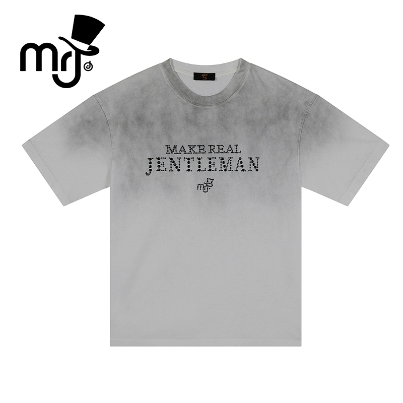MRJ周杰伦原创品牌烟雨行创意印花短袖T恤夏季纯棉上衣男女同款