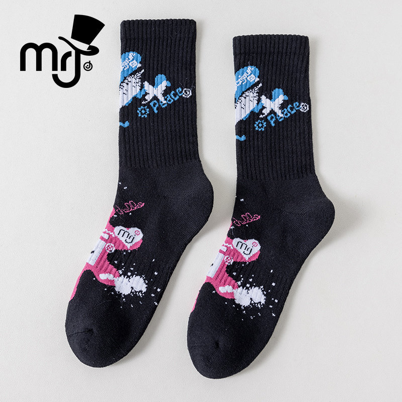 MRJ周杰伦原创品牌 精梳棉无骨运动男女同款潮袜情侣款款袜子女