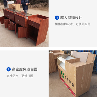 超市弧形热弯玻璃烟柜展示柜转角小型组合带锁推拉收银一体移动