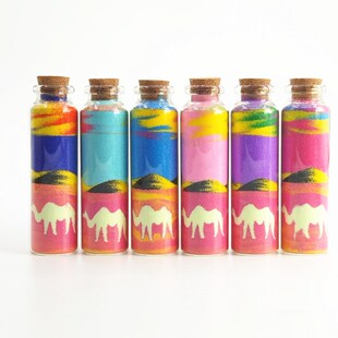 敦煌夜光沙画瓶鸣沙山五色沙漂流瓶生毕业礼物手工成品送男友