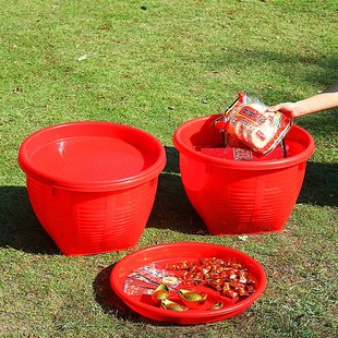 拜拜用箩筐塑料加厚农用熟胶谷挑担粮食西瓜圆形箩篼大小号结婚用