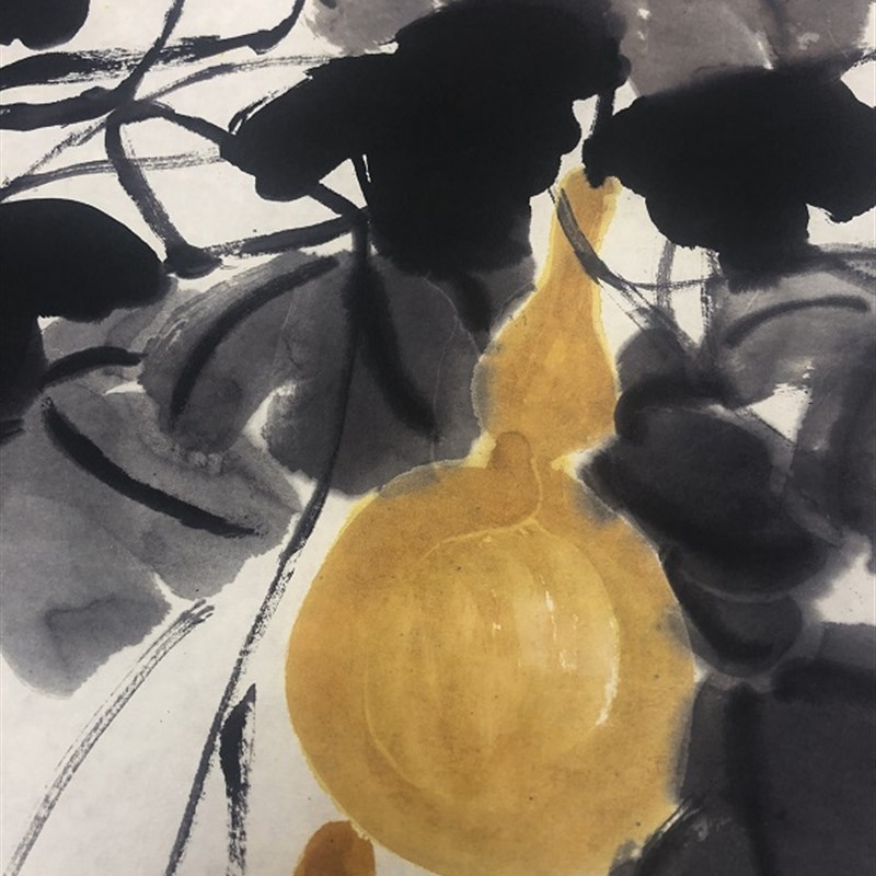 名画复制品齐白石葫芦图大写意水墨花鸟画国画艺术微喷临摹高清画