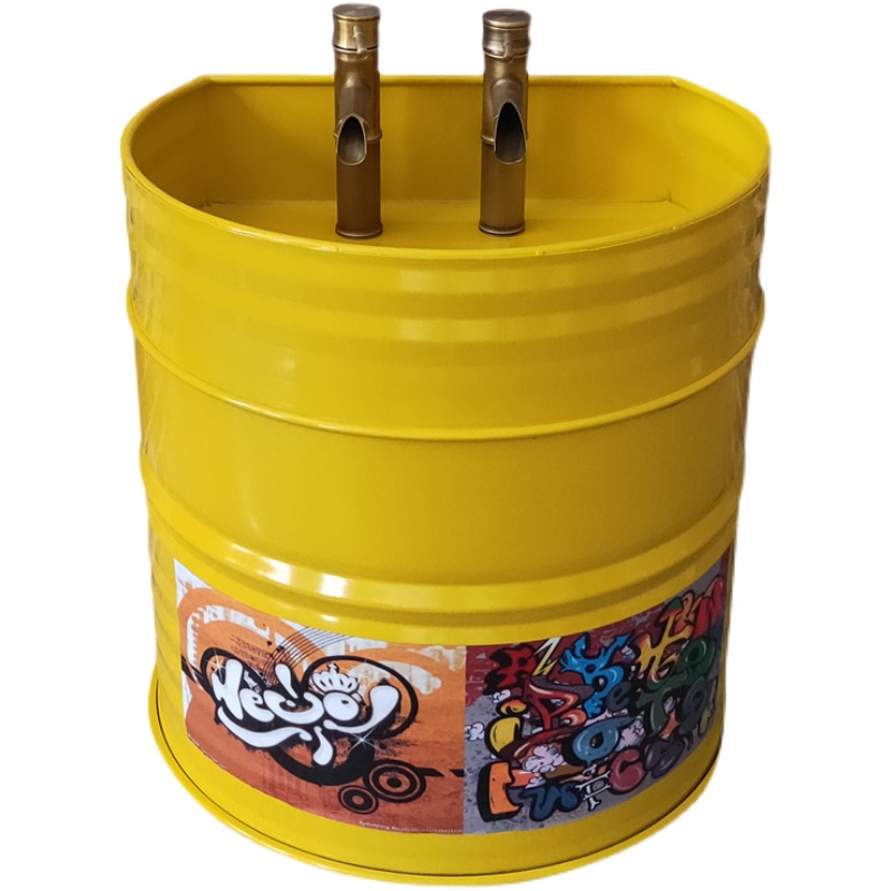 幼儿园工业风洗手盆卡通洗手台油桶落地孔立柱式创意儿童洗手池