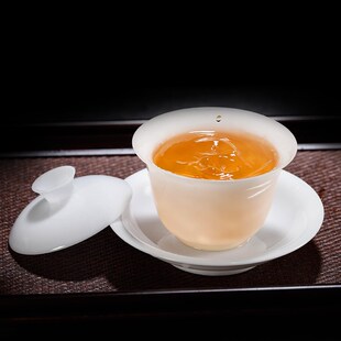 茶杯Y陶瓷泡茶碗 单个冰种三才盖碗大号羊脂玉家用功夫茶具套装