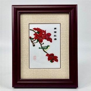 广绣 粤绣 手工刺绣广府岭南文化广州特色礼品南国红棉