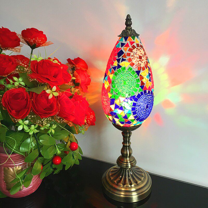 土耳其民族古典宫廷御用卧室客厅餐吧浪漫纯手工琉璃吧台装饰台灯