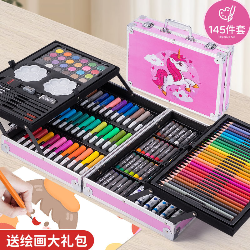 儿童画画工具装绘画女孩水彩笔彩色全礼盒小学生创意美术专用