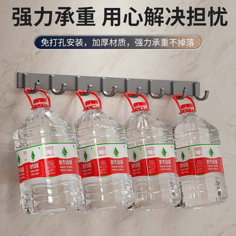 门后挂衣架免打孔卫生间浴室墙上壁挂连排挂钩强力粘胶一排式粘钩