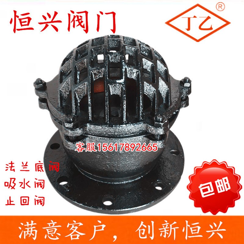 H42X-6法兰底i阀 单向阀止回阀 铸铁水泵底阀DN50 80 100 150 200