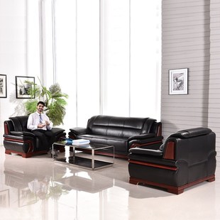 中伟办公沙发接待现代沙发商务沙发茶几三人位办公室沙发