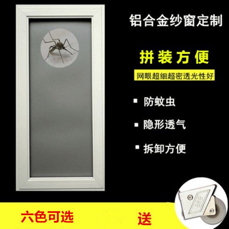 定制塑钢铝合金纱窗 纱窗平移推拉式防蚊铝合金网纱窗
